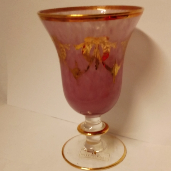 ARTE ITALICA MEDICI WINE WATER GOBLET PINK GOLD